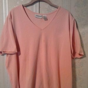 FASHION BUG STRETCH WOMEN'S PEACH SHORT SLEEVE TOP